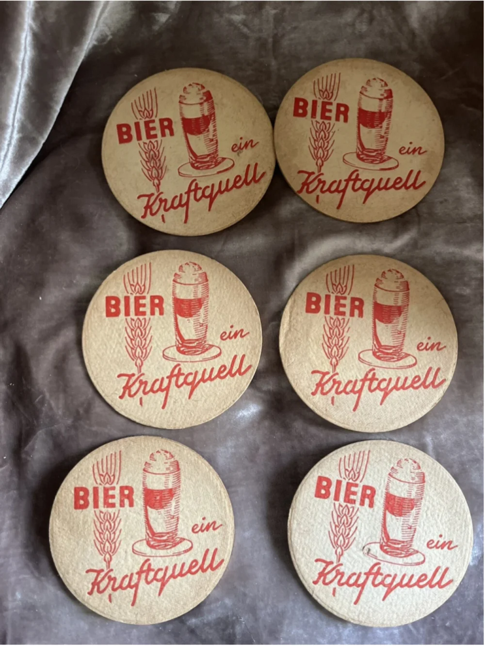 Vintage DAINZER AFTIEN-BIERBRAUEREI Cardboard Coaster COLLECTIBLE 6 TOTAL , SEE